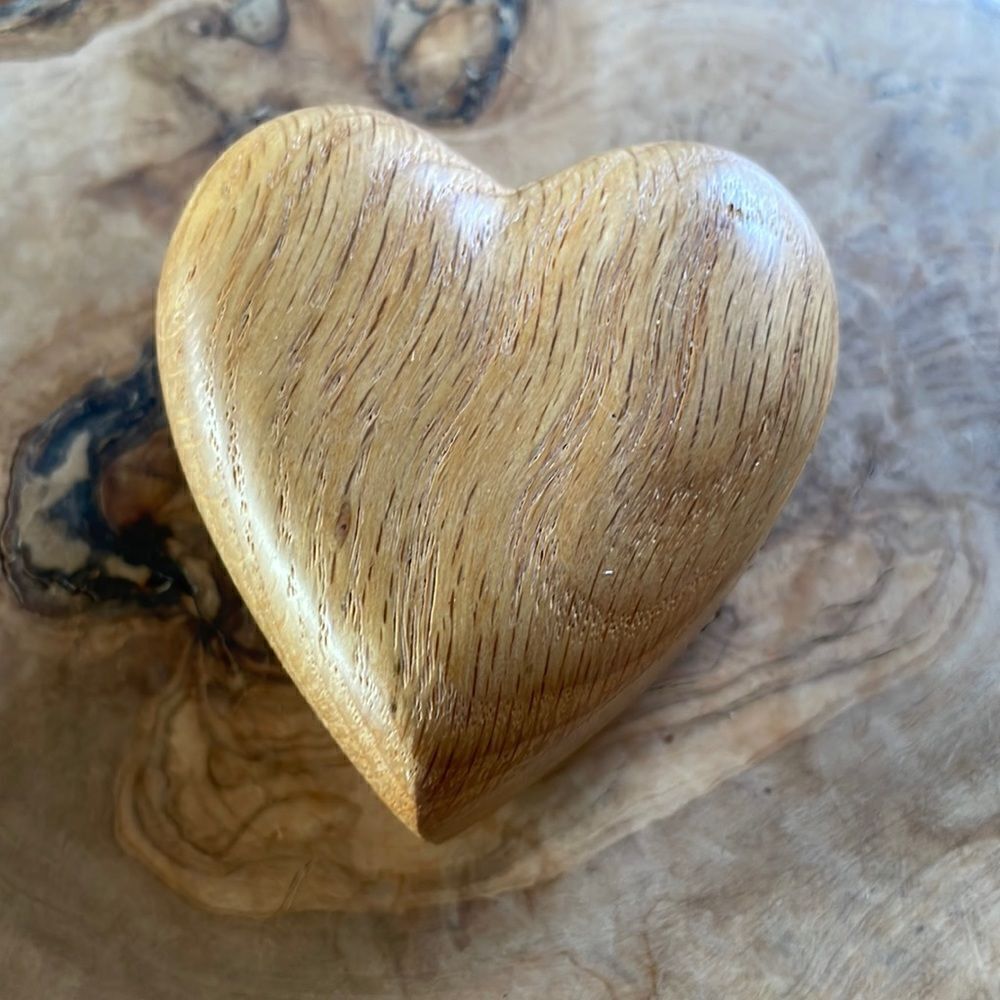 Handmade Wooden Heart Box with Swivel Lid